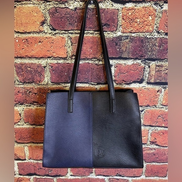 La Diva Italian Design Navy & Black Handbag Purse - Picture 3 of 12